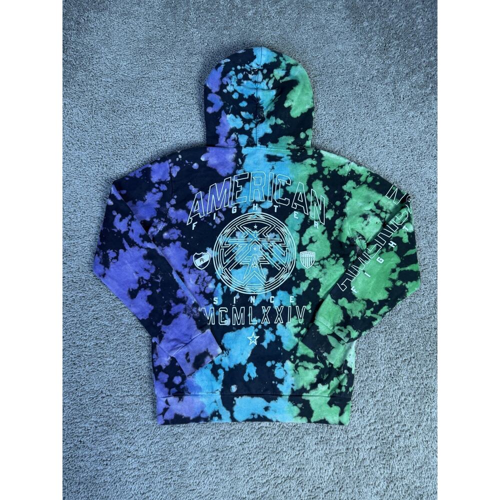 American Fighter Hoodie Boys M Multicolor Tie Dye Pullover Hooded Pockets